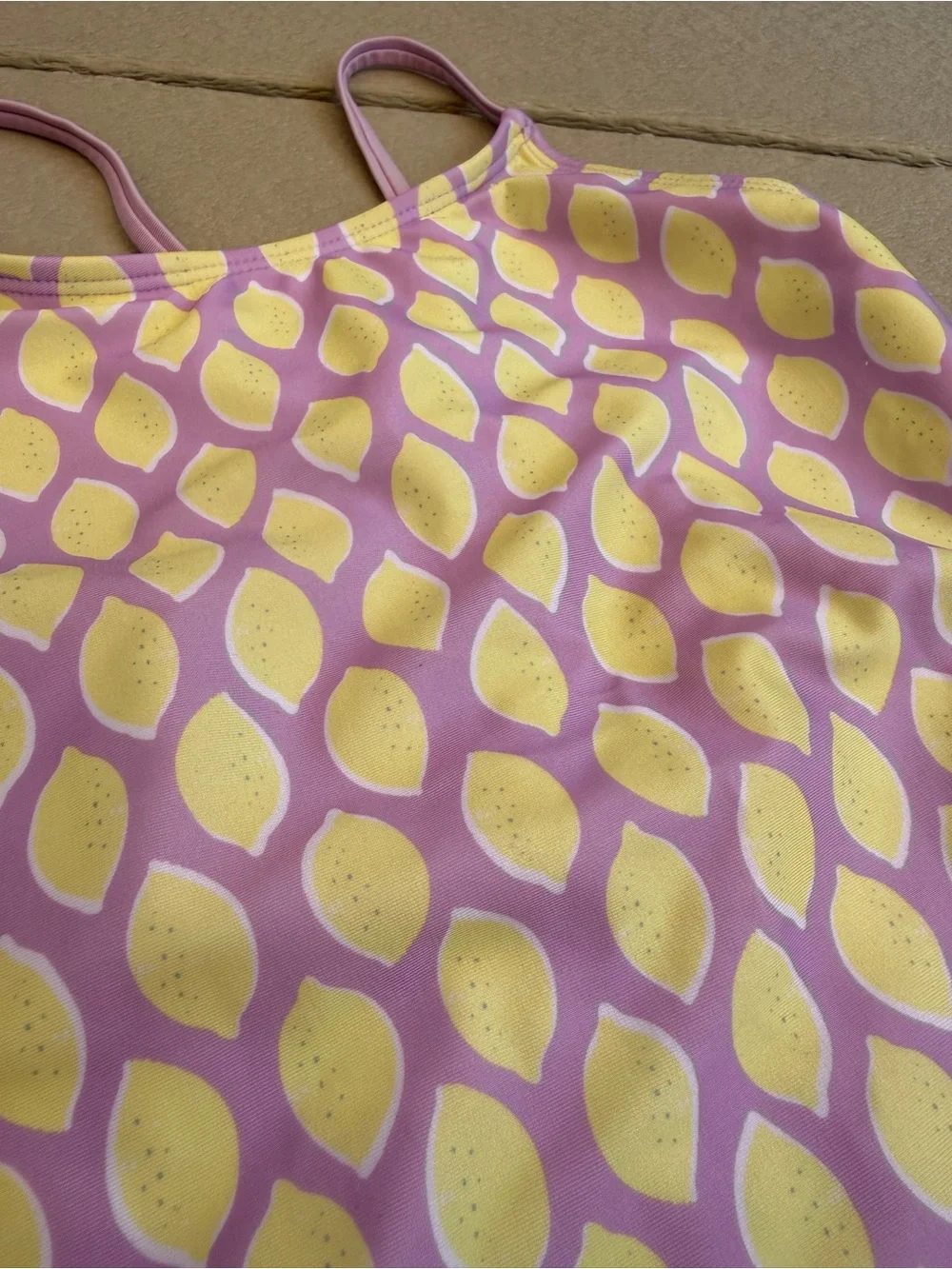 Cat & Jack Lavender & Yellow Lemon-Print One-Piece Swimsuit